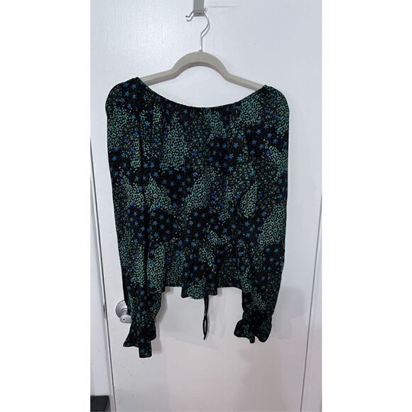 Top Shop Green black flowing bolero tie blouse size 6 new with tags - Picture 6 of 12